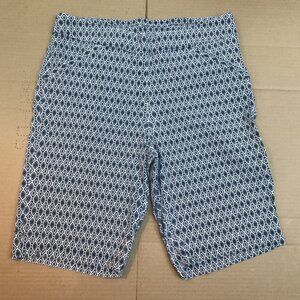 Blue Pattern Women's Stretch Shorts 8